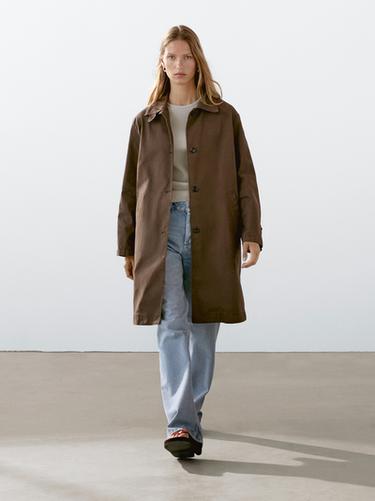 Zara Cotton blend trench coat - Brown