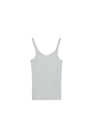 CAMISETA RIB TIRANTES - Azul claro de Zara