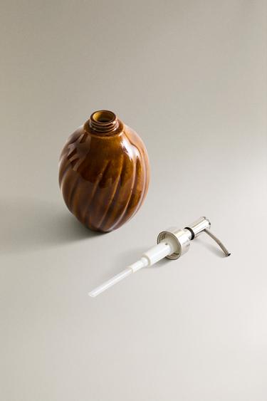 MUSTARD YELLOW SOAP DISPENSER WITH RAISED DESIGN - Mustard by Zara - Image 3