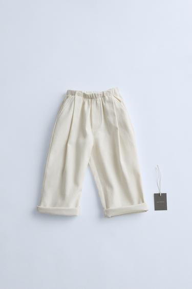 TIMELESZ - CALÇA COM PREGAS - Cru da Zara - Imagem 0