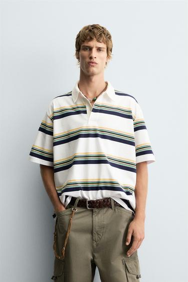 STRIPED POLO SHIRT - White by Zara