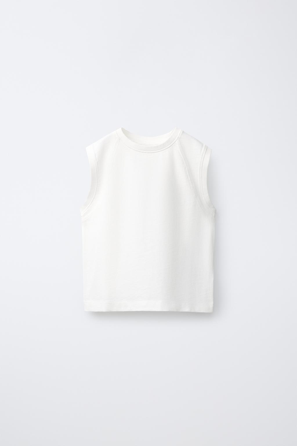 PLAIN SLEEVELESS T-SHIRT