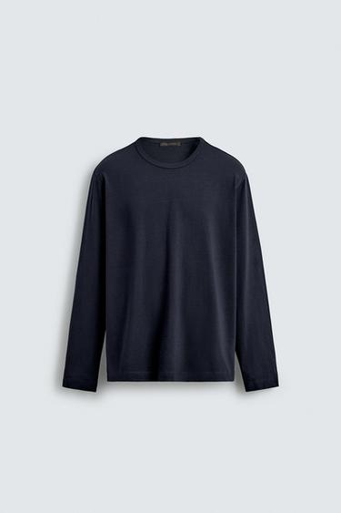CONJUNTO DE PIJAMA FLUIDO - Azul-marinho da Zara