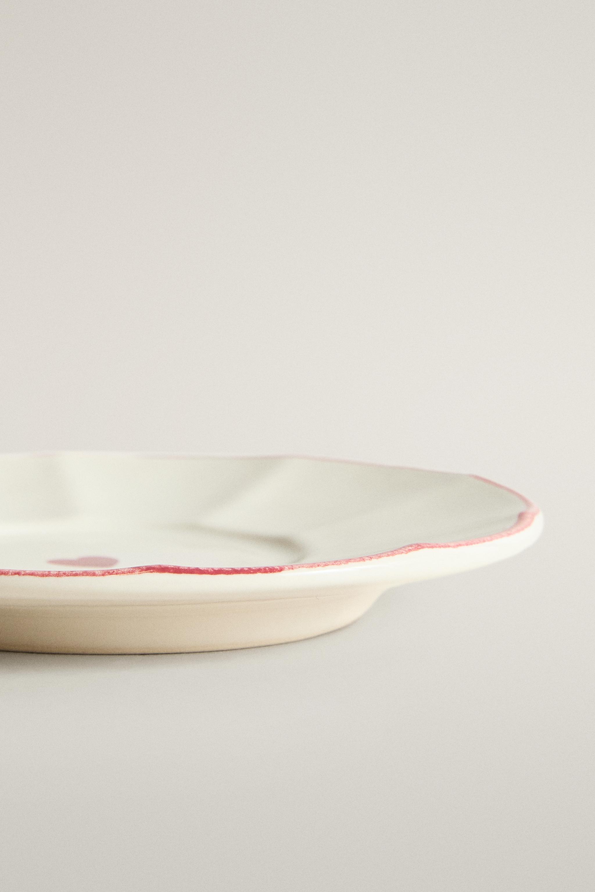 CHRISTMAS HEART STONEWARE SIDE PLATE