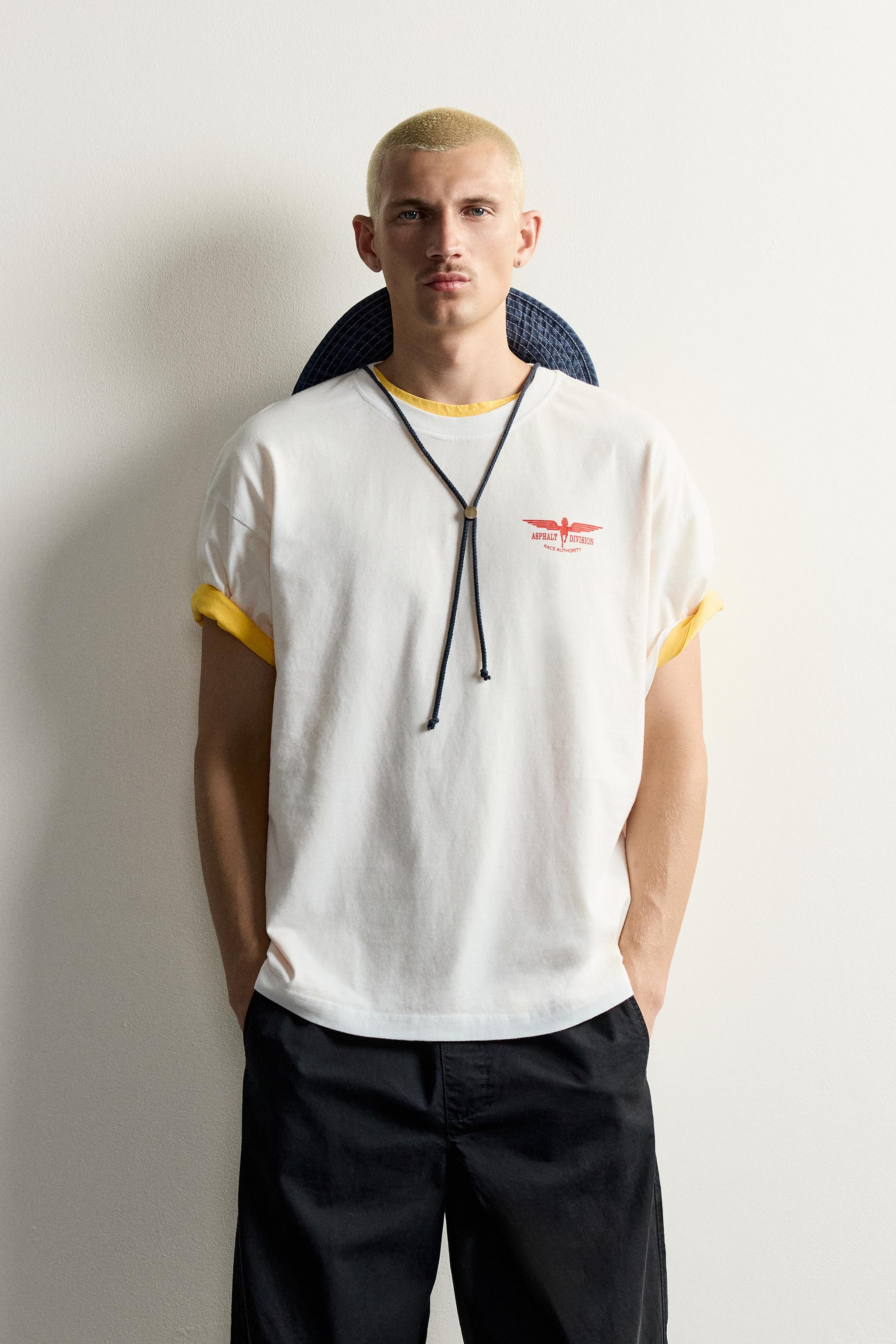 RELAXED FIT COMBINED GRAPHICS T-SHIRT — White