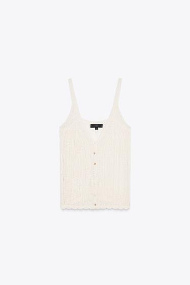 KNIT STRAPPY TOP - Ecru by Zara - Image 4