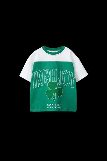 Zara PRINTED COLORBLOCK T-SHIRT - Green - Image 0
