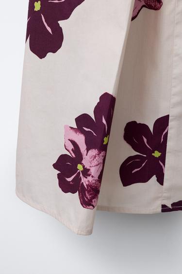 ROBE À IMPRIMÉ FLEURI - Aubergine de Zara - Image 3