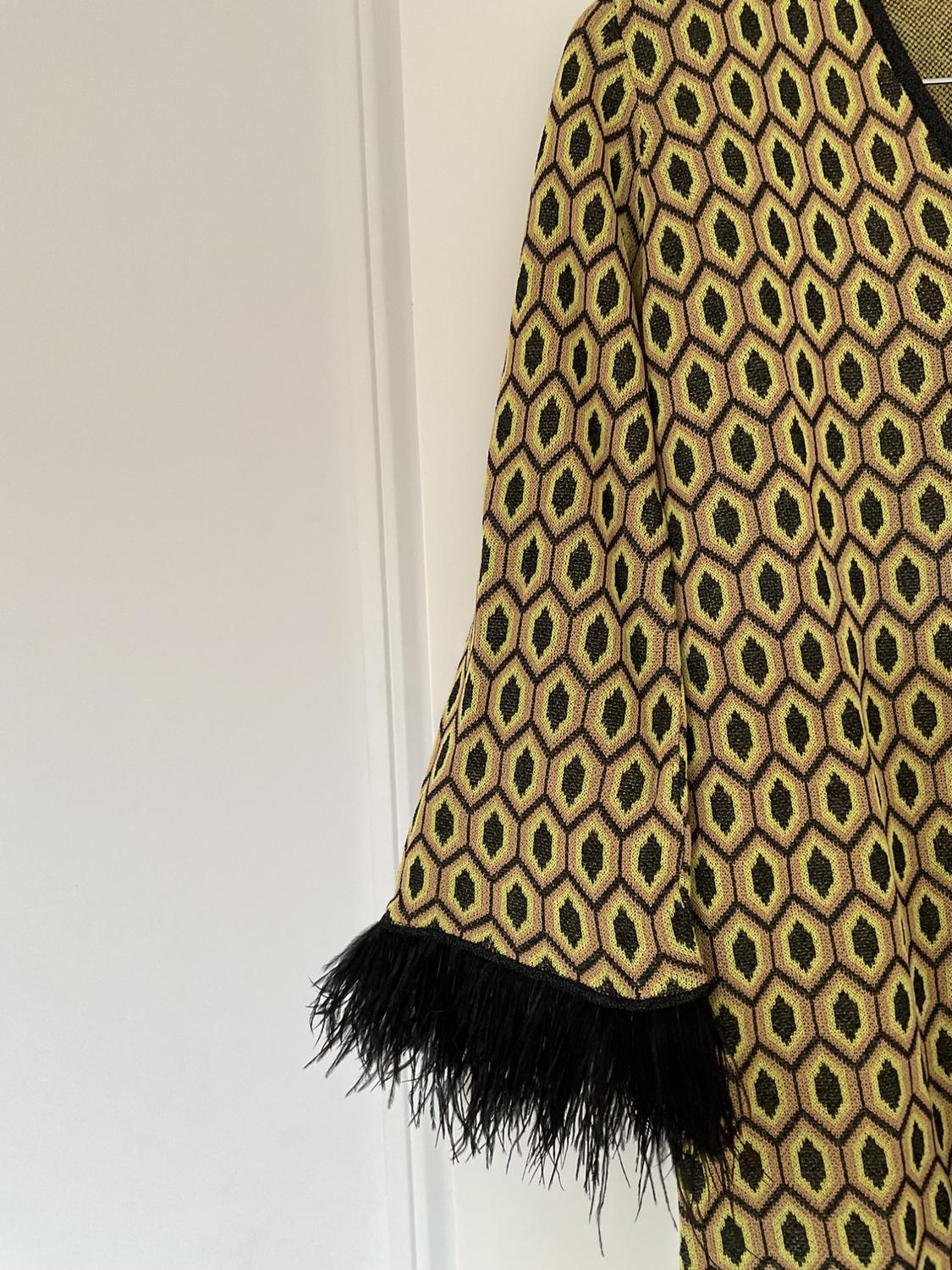 JACQUARD SWEATER WITH FEATHER TRIMS - Image 3