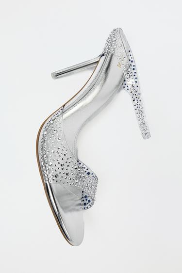 VINYL HEELED SANDALS - Silver by Zara