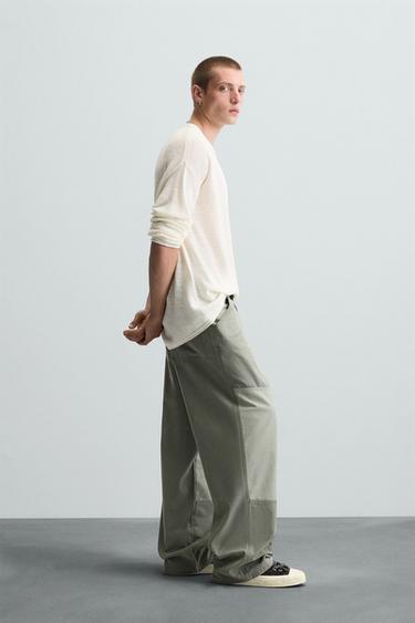 Zara BAGGY FIT CARPENTER JEANS - Green