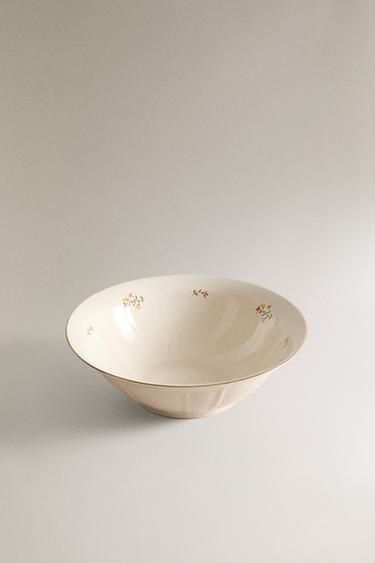 SALADIER PORCELAINE FLORAL - Crème de Zara - Image 1