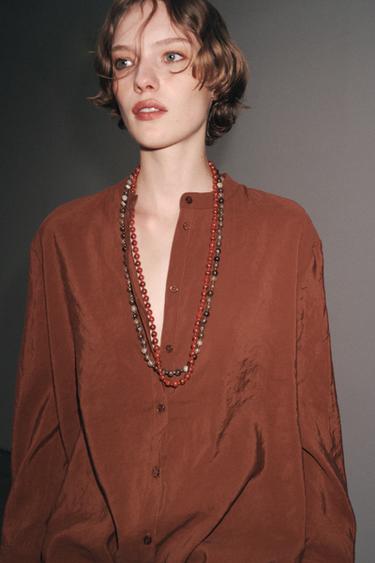 CAMISA FLUIDA ZW COLLECTION - Caramelo de Zara