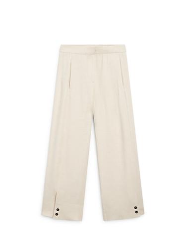 Zara Linen blend suit trousers with button detail - Ecru