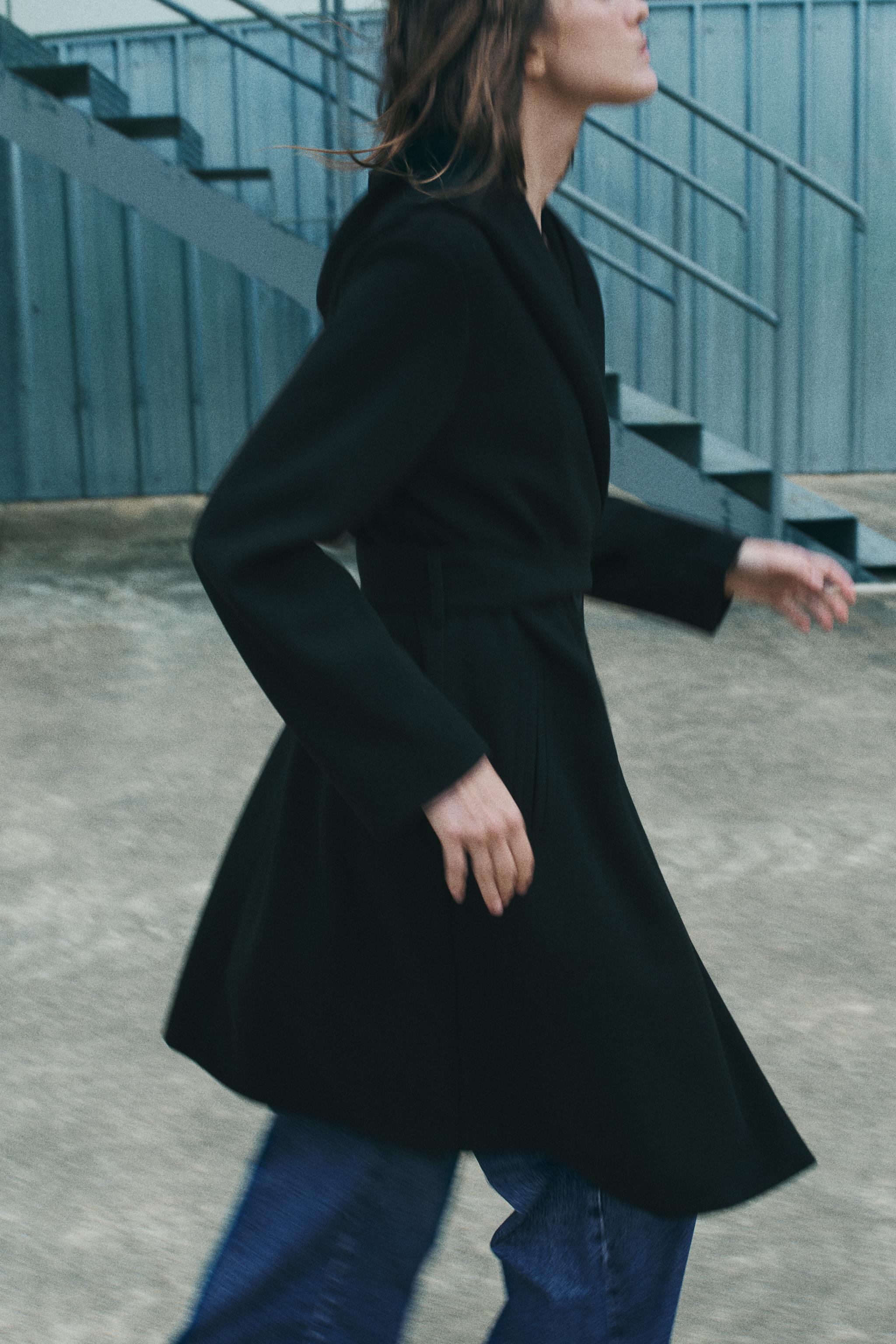 Hooded belted coat online