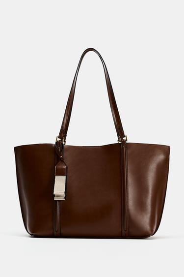 BOLSO SHOPPER - Marrón de Zara