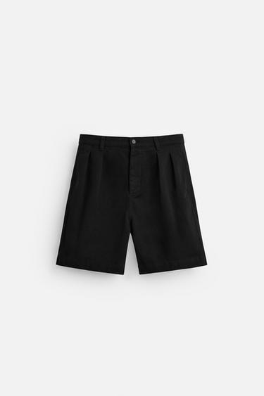 RELAXED FIT BERMUDA SHORTS WITH PLEATS - Black by Zara - Image 5