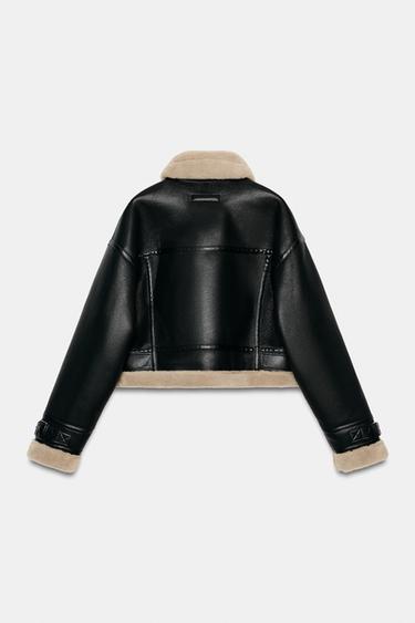 Zara DOUBLE-FACED JACKET - Black