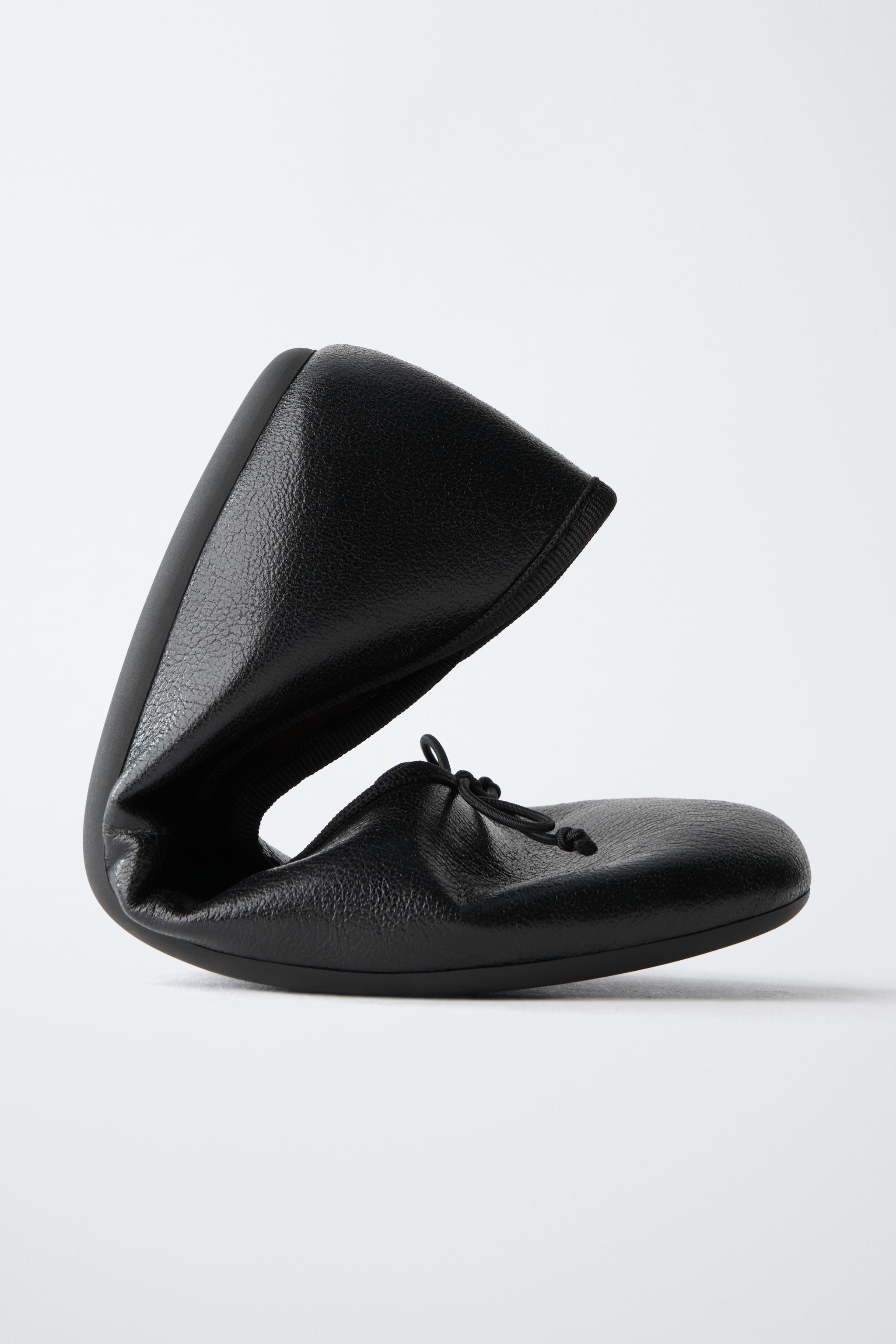 Обувь Zara LEATHER BOW BALLET FLATS — фото 3