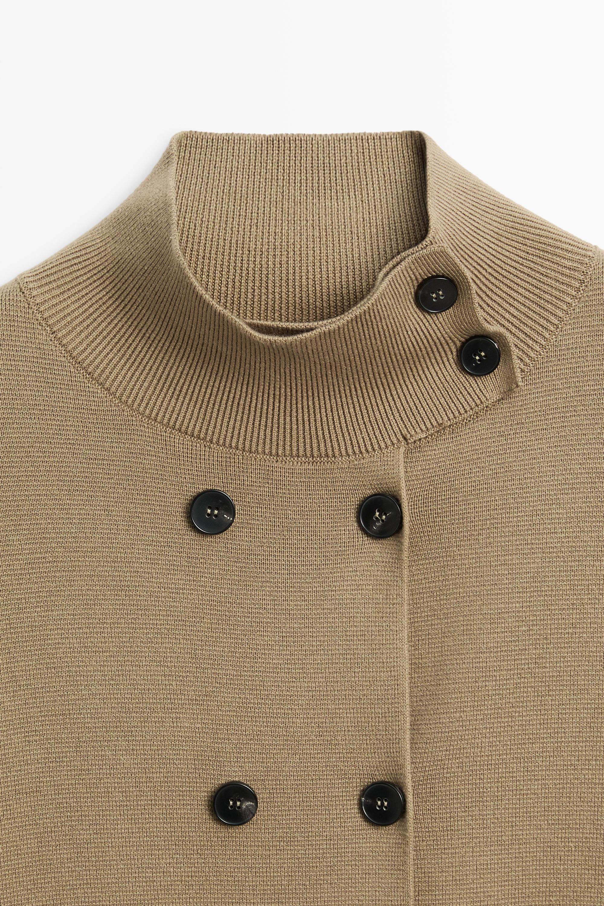 100% cotton double-breasted cardigan