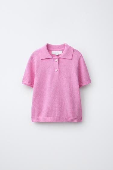 Zara KNIT POLO - Pink