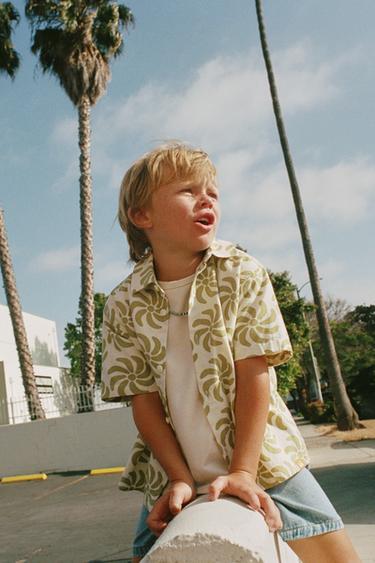 CAMISA ESTAMPADA FORMAS GEOMÉTRICAS - Verde de Zara