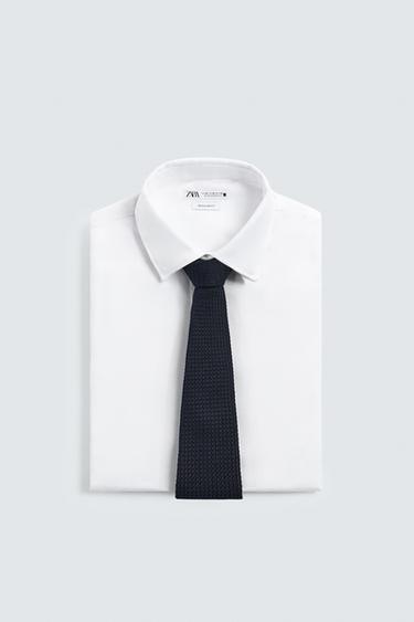 CRAVATE STRUCTURÉE 100% SOIE AARON LEVINE X ZARA - Bleu marine de Zara - Image 3