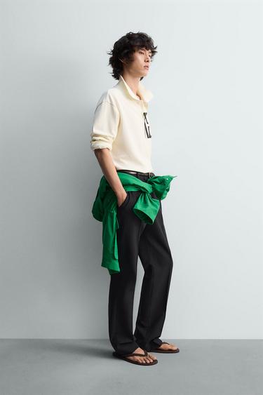 POLO REGULAR FIT STRUCTURÉ EN PIQUÉ - Blanc cassé de Zara - Image 3