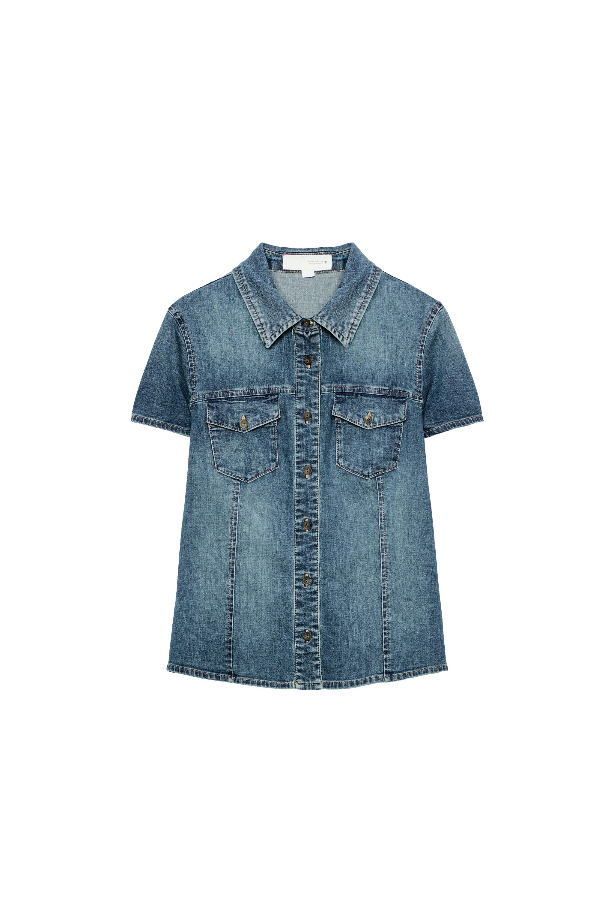 CAMISA DENIM TRF BOLSILLOS