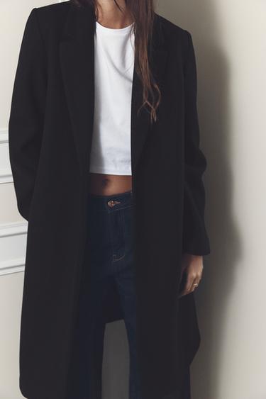 MANTEAU SOFT BOUTON - Noir de Zara - Image 1