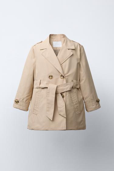 Zara BELTED QUILTED TRENCH COAT - Sand