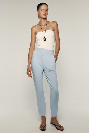 PANTALÓN TIRO ALTO - Azul claro de Zara