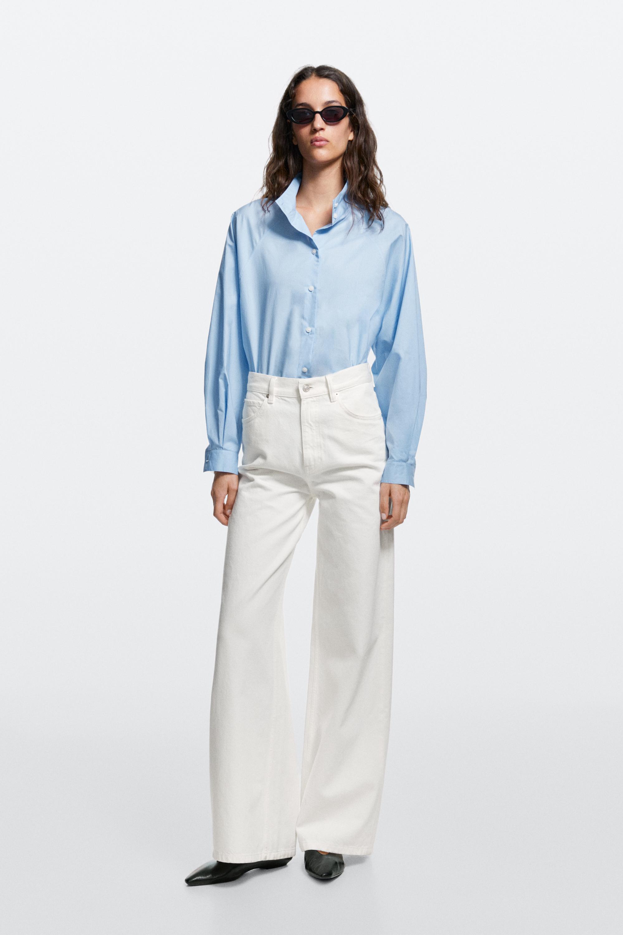 Low-rise straight-leg jeans — Oyster-white