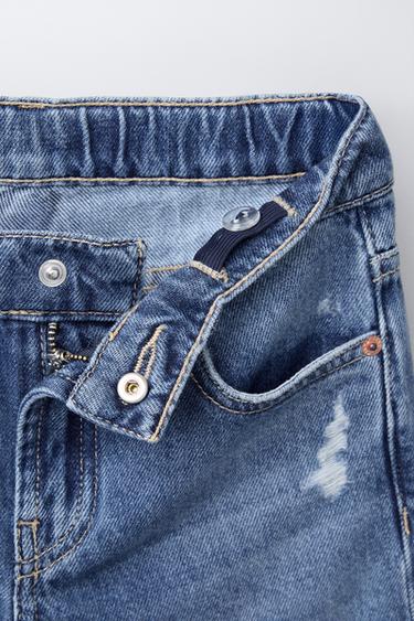 BERMUDA EN DENIM INSCRIPTION IMPRIMÉE - Bleu de Zara - Image 2