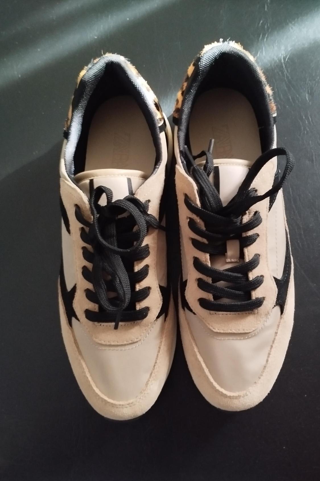 PRINTED LEATHER TRAINERS - Image 2