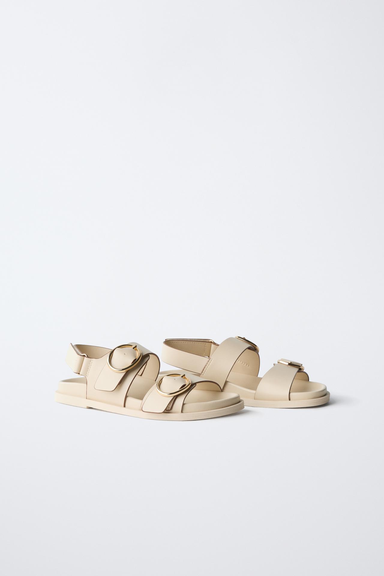 DOUBLE BUCKLE SANDALS — Off White