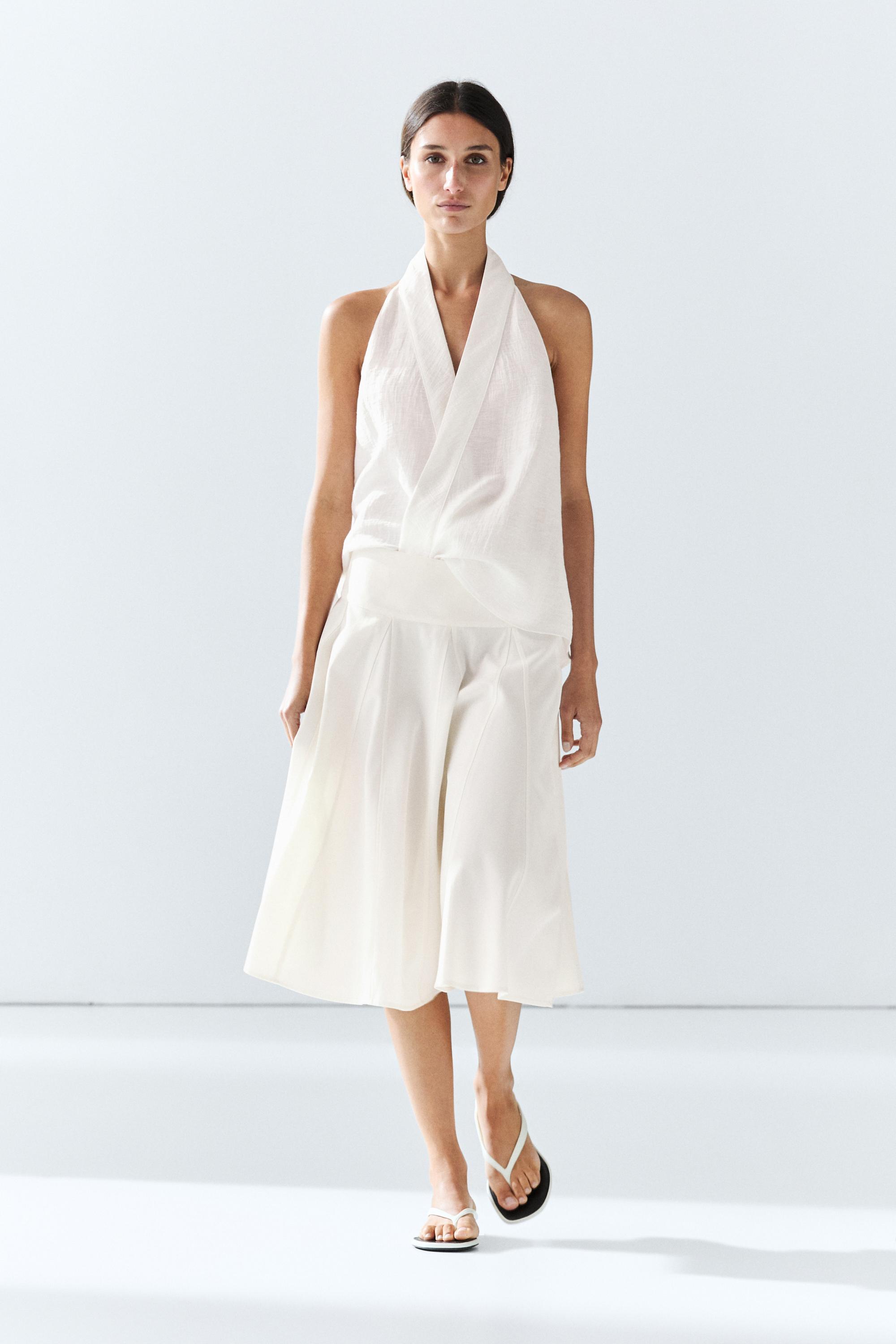 Flared midi skirt with sash detail