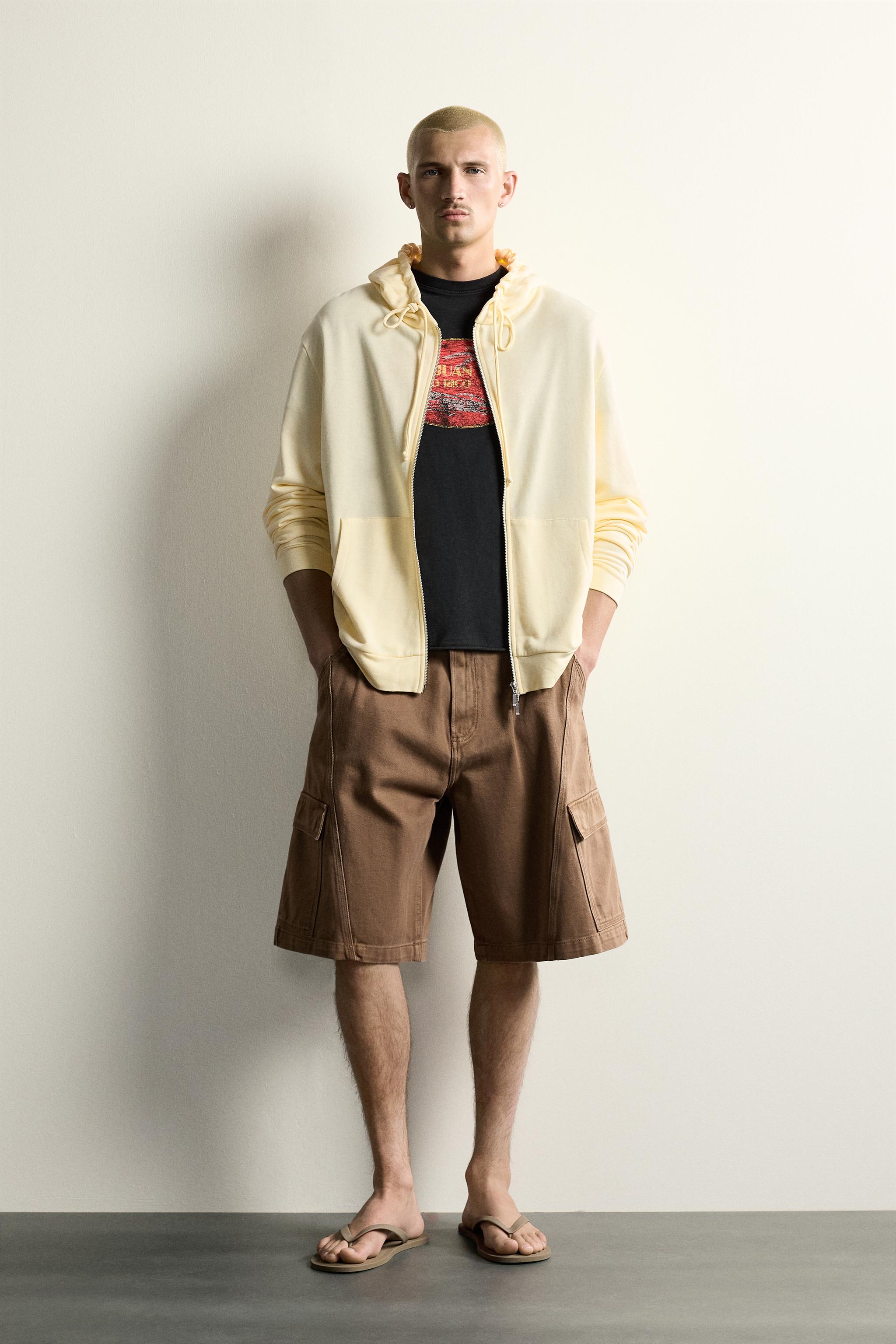 ABSTRACT PRINT RELAXED FIT CARGO SHORTS