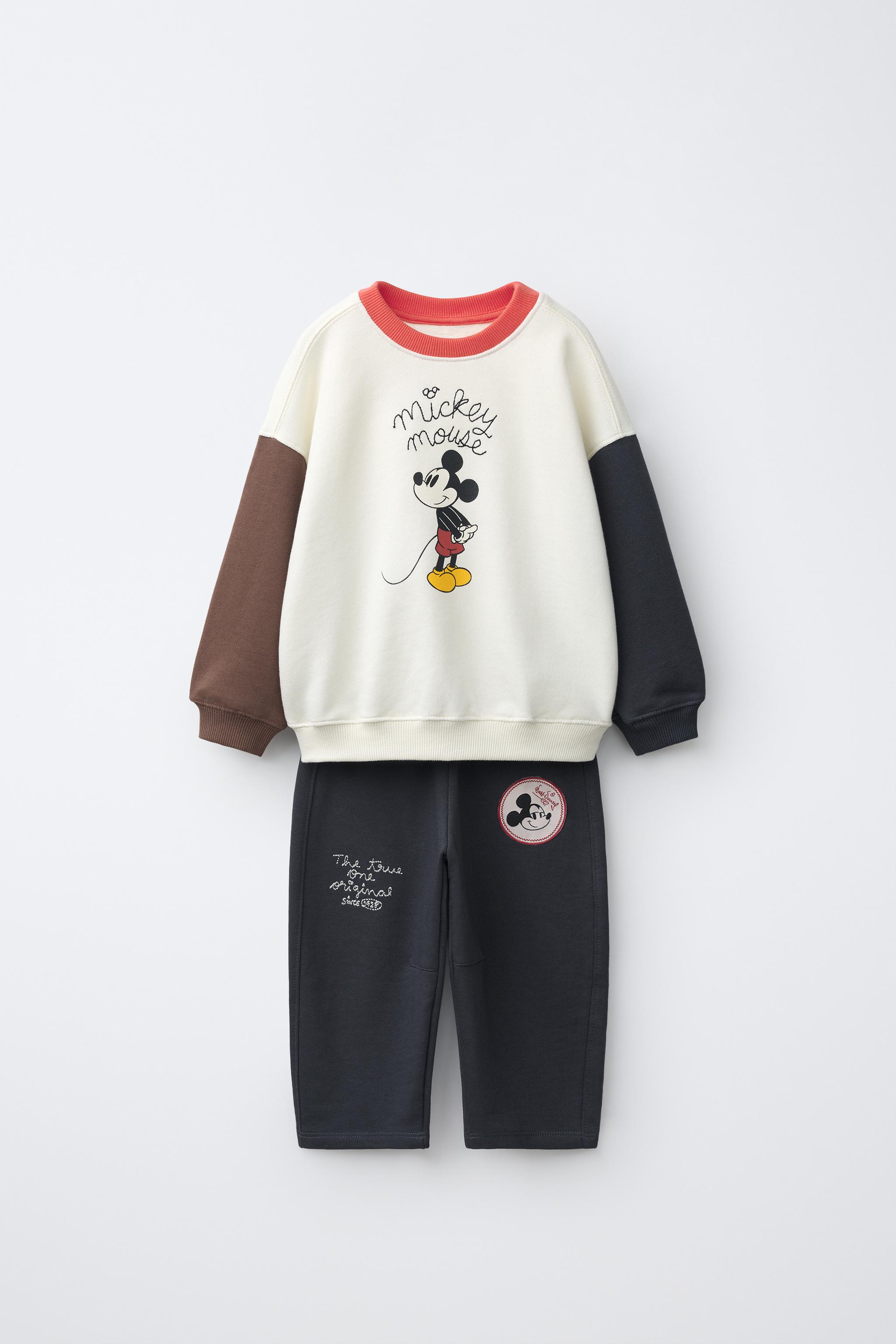 MICKEY MOUSE © DISNEY EMBROIDERED SWEATSHIRT AND JOGGER SET — Blue