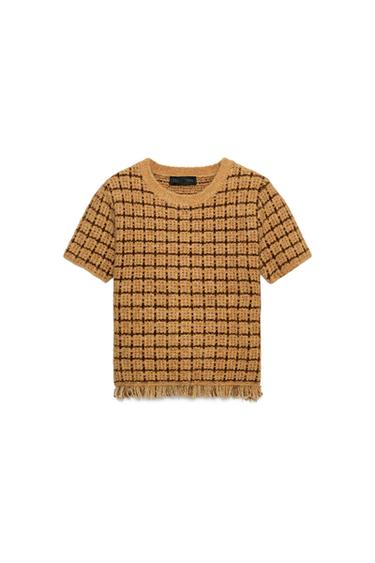 JERSEY PUNTO FLECOS - Mostaza de Zara