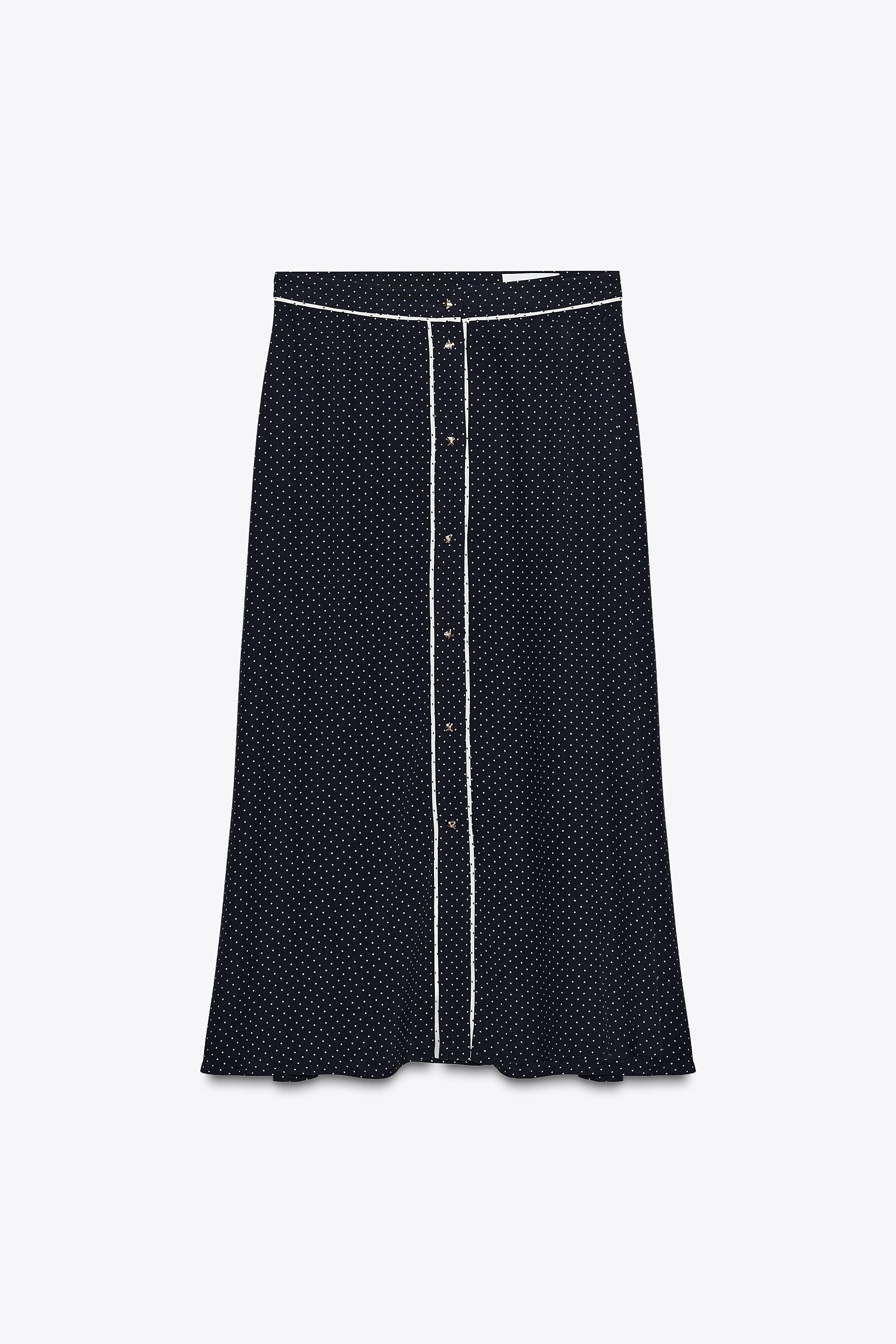 Falda Midi Faldas De Lunares Zara La Falda Midi De Punto De Zara