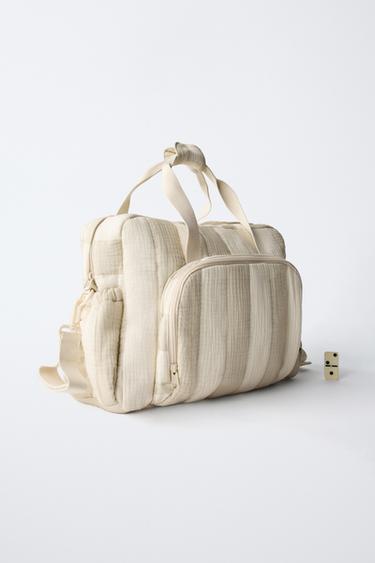 SAC MATERNITÉ À RAYURES - Blanc écru de Zara - Image 5