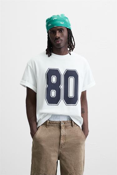 RETRO NUMBER PRINT T-SHIRT - White by Zara - Image 1