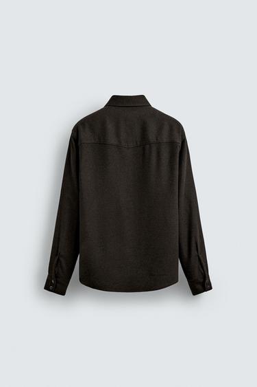 WESTERN SHIRT WITH WOOL AARON LEVINE X ZARA - Dark brown by Zara - Image 7