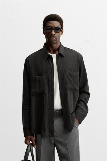 CAMISA LYOCELL - VISCOSA - Negro de Zara