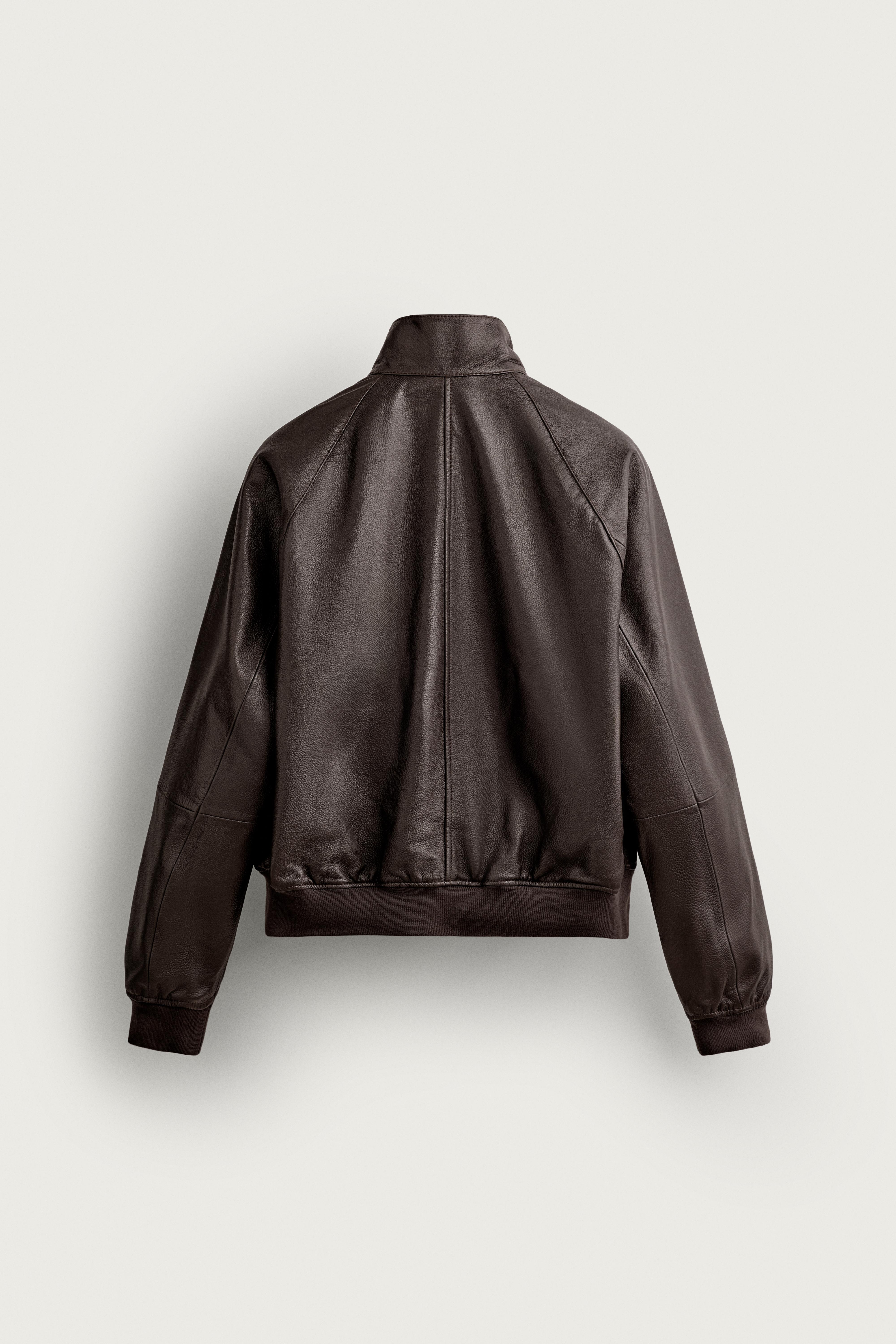 レザー リラックスフィット ジャケット - ダークブラウン | ZARA Japan