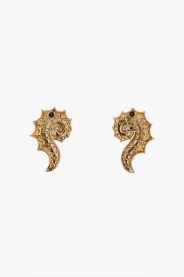 BEJEWELLED CONCH SHELL EARRINGS - Golden by Zara - Image 5