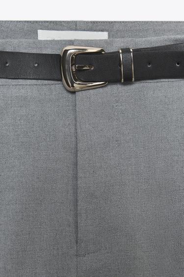 TROUSERS WITH BELT - Grey by Zara - Image 7