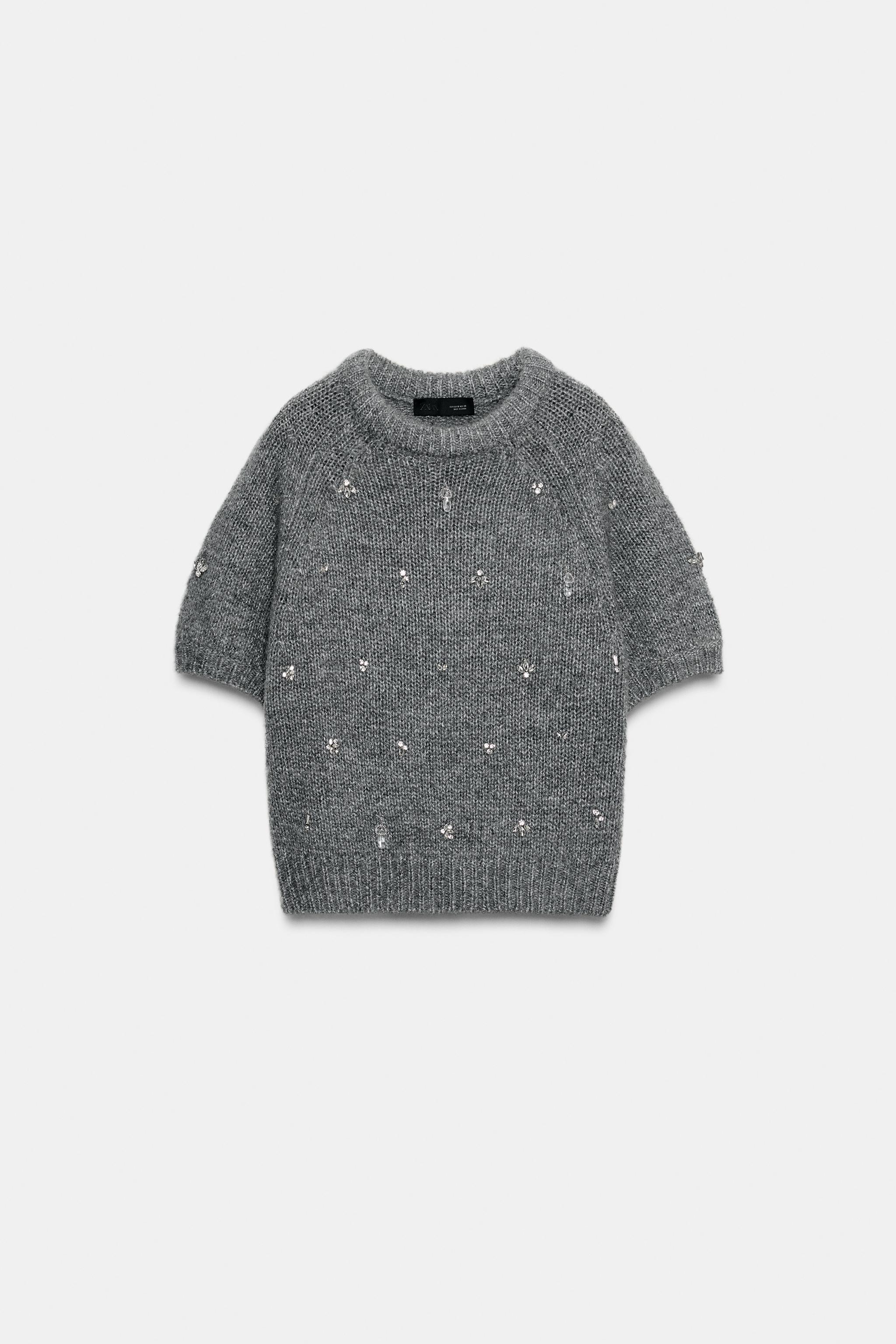 KNIT SWEATER WITH JEWEL BEADING