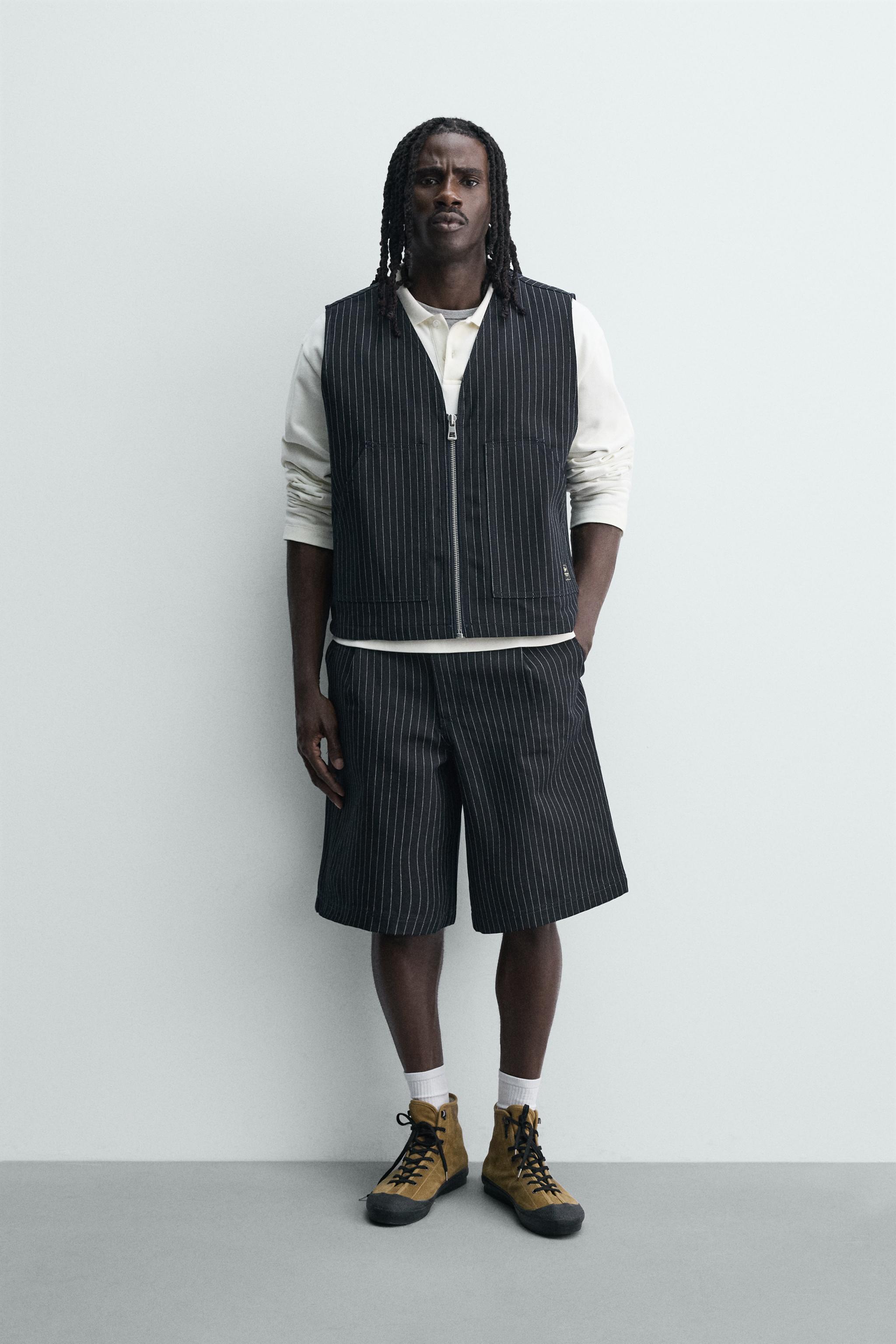 PINSTRIPE DENIM VEST